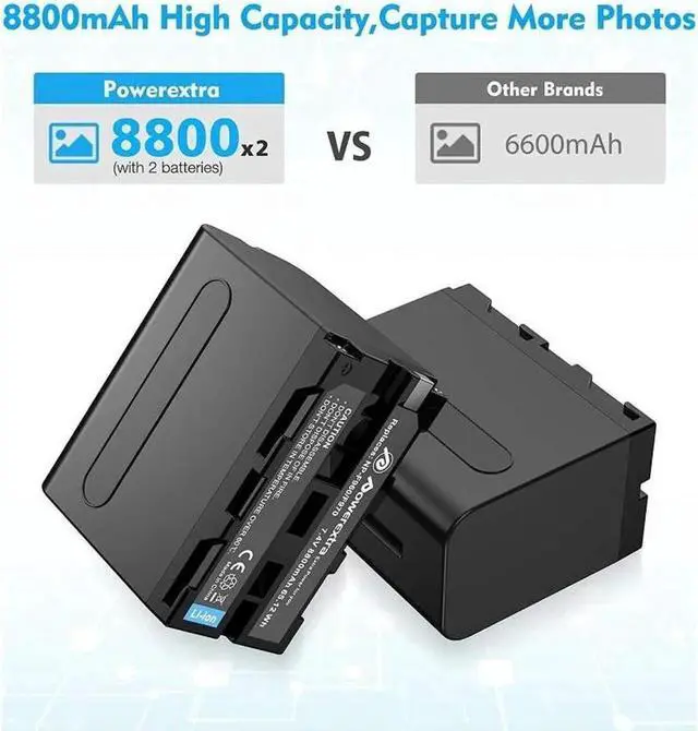 Alt view image 3 of 6 - 4 Pack Batteries and 4-Channel Charger for So-ny NP-F970, NP-F960, NP-F950, NP-F930, NP-F770, NP-F750, NP-F570, NP-F550