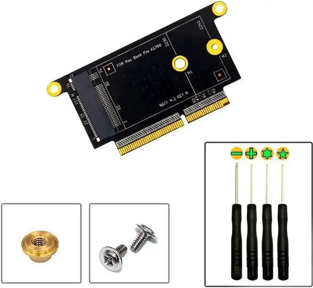 Alt view image 4 of 5 - Hard Disk Adapter Card M.2 NVMe M-Key 2230 2242 SSD Conversion Card Adapter Compatible with MacBook Pro 2016-2017 A1708 Model Driver-Free