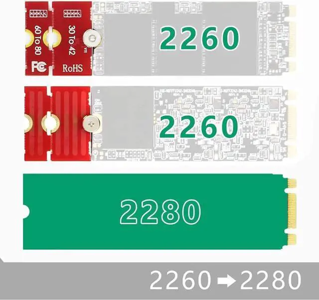 Alt view image 5 of 7 - JEYI M2 M2PLUS NGFF NVME m. 2 Extended Transfer 2230, 2242, 2260, 2280 M2 Change Long Size NVME NGFF M.2 U.2 M3 M.3 SSD