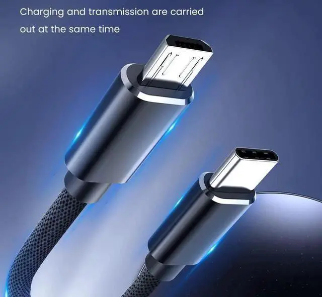 Alt view image 6 of 7 - USB c to Micro usb fast charging cable,3.3ft, Type C to Micro USB Charger Braided Cord Support Charge & Sync Compatible with MacBook (Pro),Galaxy S8, S9, S10, Pixel 3 XL, 2 XL, Nexus 6P 5X (black 1m)