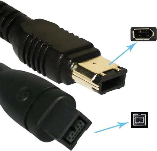 Alt view image 3 of 6 - IEEE 1394 High Speed FireWire Cable iLink DV Cable Firewire 400Mbps/800Mbps IEEE 1394 Cord for Computer Laptop PC To JVC Camcorder SSD Enclosure 1394 Video Capture Card (9Pin to 6Pin 400Mbps,1.5m)