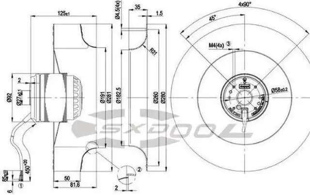 Alt view image 4 of 4 - EBM PAPST R2E280-AE52-17 230V 50HZ 1.0A 225W turbo centrifugal cooling fan inverter cooler original genuine