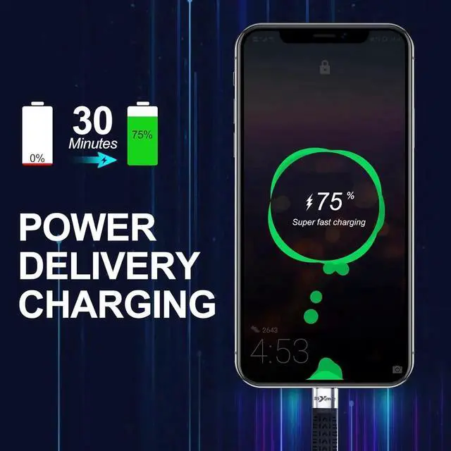 Alt view image 7 of 7 - Short USB C Cable, 40Gbps USB4 Cable Compatible with Thunderbolt 4/3 Interface, USB C to USB C Cable Supports 8K Display.