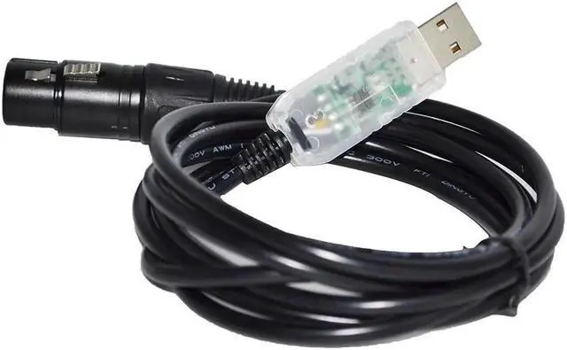 Alt view image 2 of 2 - JAENFONG USB RS485 TO XLR 3P FEMALE SOCKET DMX512 CABLE FIXTURE QLC Q LIGHT CONTROLLER+ FREESTYLER STAGE LIGHTNING CONTROLLER KABLE (Color G) Cable length:3m