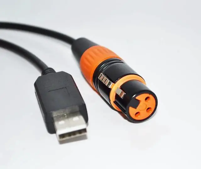 Alt view image 2 of 2 - JAENFONG USB RS485 TO XLR 3P FEMALE SOCKET DMX512 CABLE FIXTURE QLC Q LIGHT CONTROLLER+ FREESTYLER STAGE LIGHTNING CONTROLLER KABLE (Color B) Cable length:3m