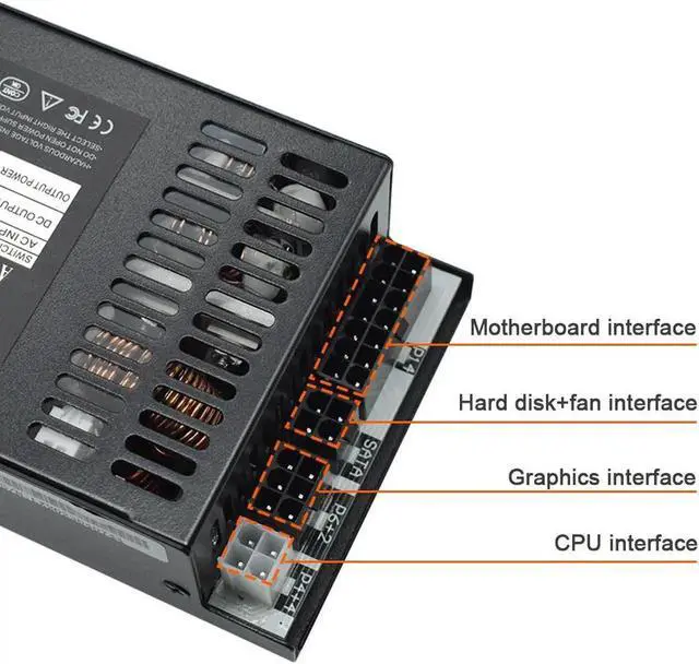 Alt view image 2 of 6 - 1U Mini Flex PC Power Supply Full Modular 110-264V ATX 600W PSU For ENP-7660B K39 A4 S3 G5 ITX Case Desktop