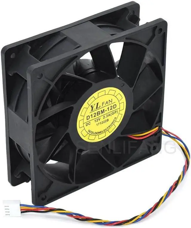 Alt view image 5 of 5 - 12038 120*120*38MM DC12V 2.3A Large Volume Cooling Fan D12BM-12D 4Pin For S7 S9 L3+ T9+ M3 S9i Chassis Server Fan