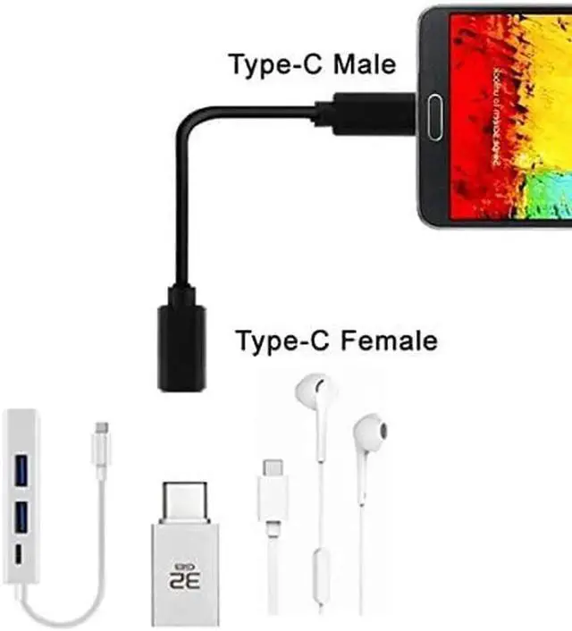 Alt view image 6 of 6 - USB Type C Cable for Laptop Tablet Mobile Phone USB-C to USB-C Data Cable USB Type C Extension Cable USB C to USB Adapter