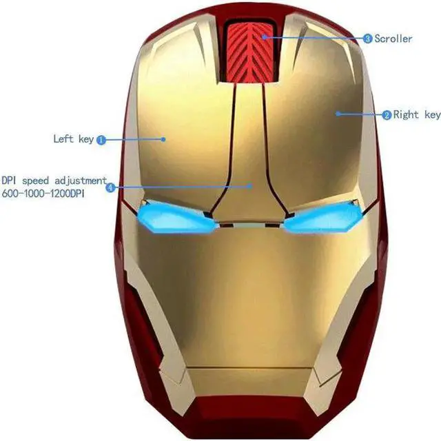 Alt view image 2 of 3 - Lemincrash Wireless Gaming Mouse Gamer Computer Mice Button Silent Click 800/1200/1600 Adjustable computer Electroplated gold