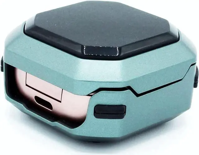 Alt view image 3 of 6 - Premium Protection Case Cover Anti-Scratch Full-Body Slim for Samsung Galaxy Buds Live 2020/ Pro 2021 / Buds 2 (2021) (Black / Teal)