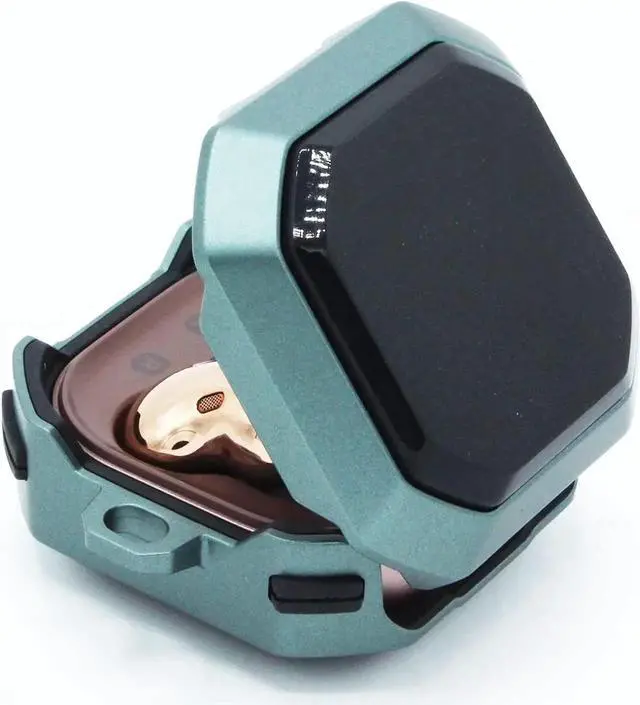 Alt view image 2 of 6 - Premium Protection Case Cover Anti-Scratch Full-Body Slim for Samsung Galaxy Buds Live 2020/ Pro 2021 / Buds 2 (2021) (Black / Teal)