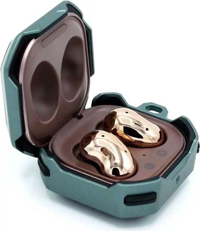 Alt view image 4 of 6 - Premium Protection Case Cover Anti-Scratch Full-Body Slim for Samsung Galaxy Buds Live 2020/ Pro 2021 / Buds 2 (2021) (Black / Teal)