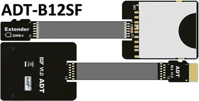 Alt view image 3 of 7 - ADT-LInk MicroSD TF Extension Cable Micro SD Extender Express Extender Cord Linker TF Card Reader Adapter for SDHC SDXC UHS-I Stable No FPC Card Reading Test Line Up to 104MB/s (5cm, B12SF)