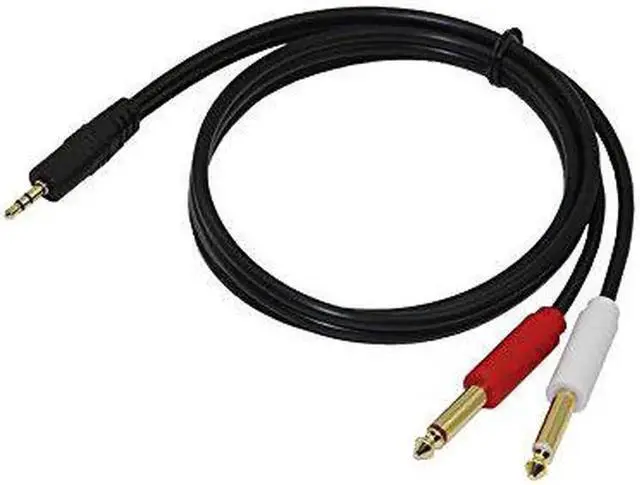 Alt view image 3 of 4 - Gold Plated 3.5 mm TRS to Dual 1/4 inch TS Premium Stereo Breakout Cable for Connecting iPhones, iPods, iPads, Mac, Laptop, or Audio Device to Pro Audio Gear(5ft/1.5M)