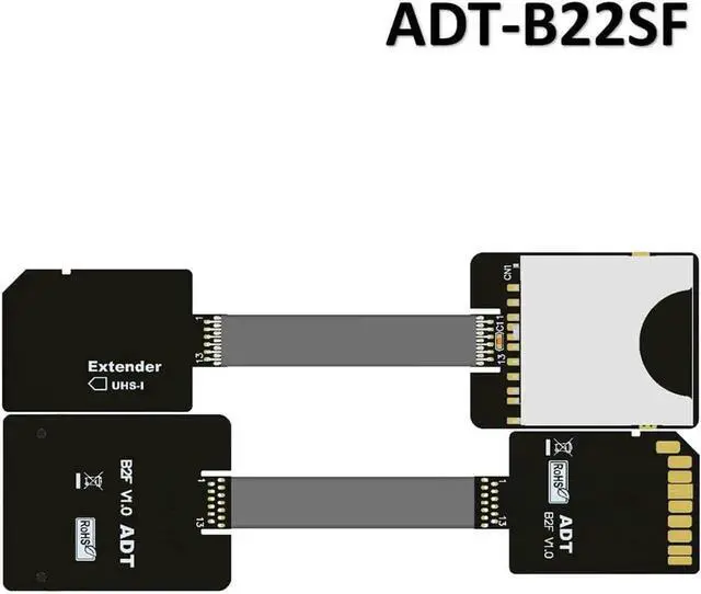 Alt view image 3 of 7 - ADT-LINK MicroSD TF Extension Cable Micro SD Extender Express Extender Cord Linker TF Card Reader Adapter for SDHC SDXC UHS-I Stable No FPC Card Reading Test Line Up to 104MB/s (5cm, B22SF)