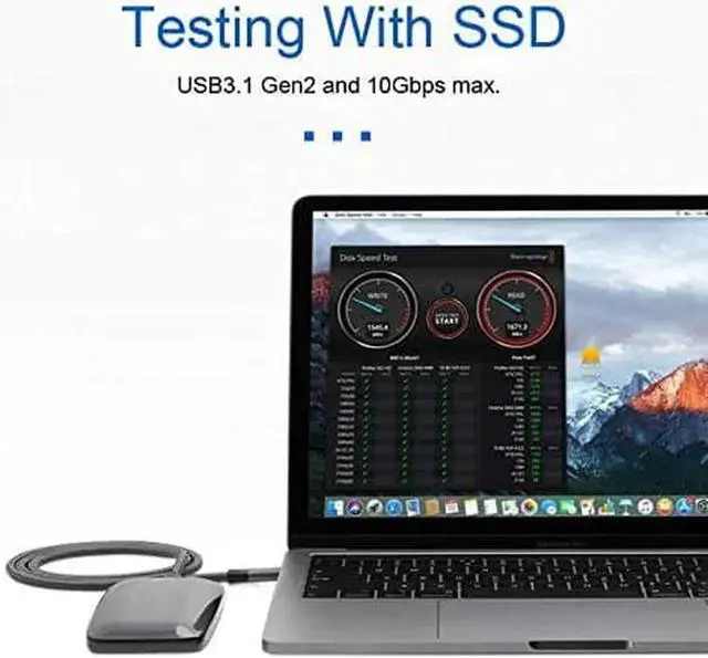 Alt view image 5 of 6 - USB Type-C 3.1 Gen2 Cable 6.56ft USB C to USB C Cable USB 3.1 Gen2 Type C Data Video Cable Adapter for Tablet & Phone & Laptop 10Gbps