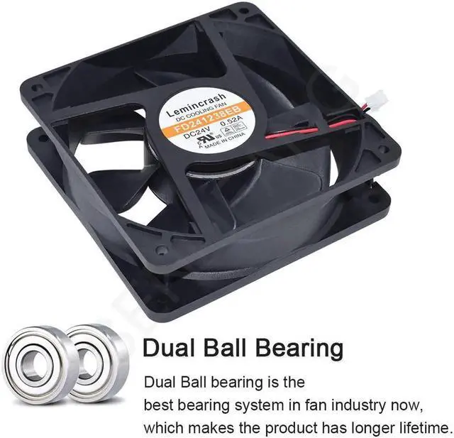 Alt view image 3 of 4 - Brand New BTC ETH Mining FD241238EB DC 24V 0.52A S7 S9 T9 L3 Double Ball Bearing/Cooling Fan 120*120*38mm