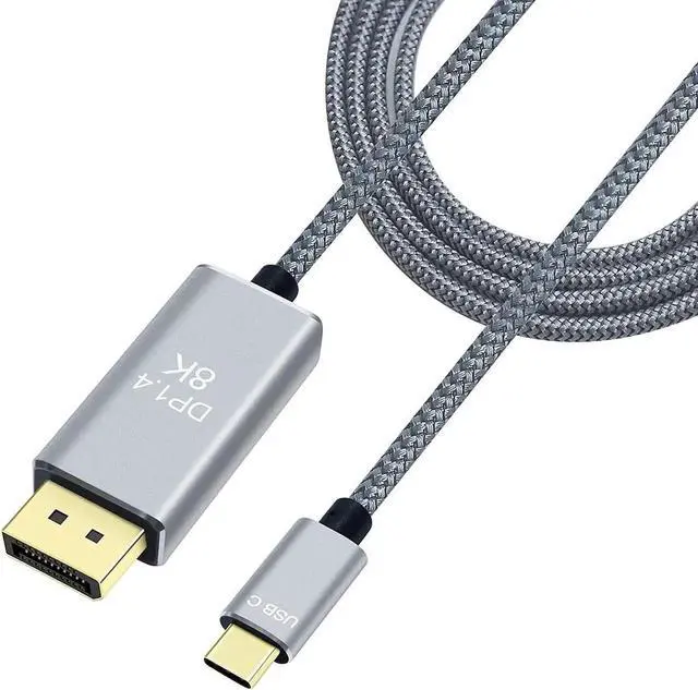 Alt view image 5 of 6 - JAENFONG 8K USB-C to DisplayPort Cable 3-Foot 4K@144Hz 8K@60Hz 2K@165Hz USB to DP Adapter Display Port Cord Nylon Braided Aluminum Connector for Monitor Computer Laptop Television Tablet