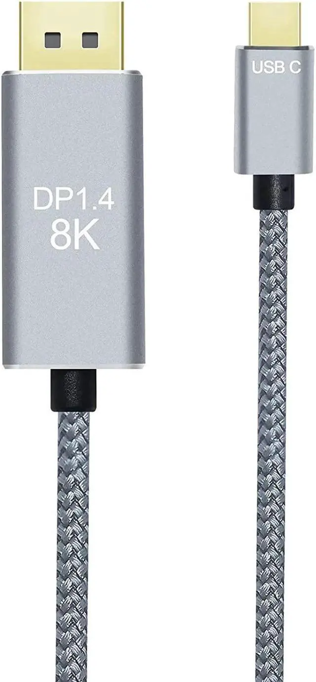 Alt view image 2 of 6 - JAENFONG 8K USB-C to DisplayPort Cable 3-Foot 4K@144Hz 8K@60Hz 2K@165Hz USB to DP Adapter Display Port Cord Nylon Braided Aluminum Connector for Monitor Computer Laptop Television Tablet