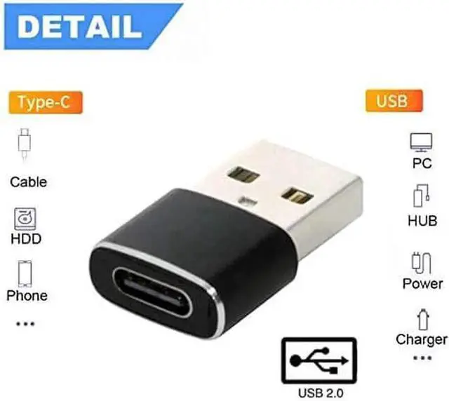 Alt view image 4 of 6 - USB C to USB Adapter 5pcs/lot USB C Female to USB Male Adapter USB Type C to USB A Cable Connector Black