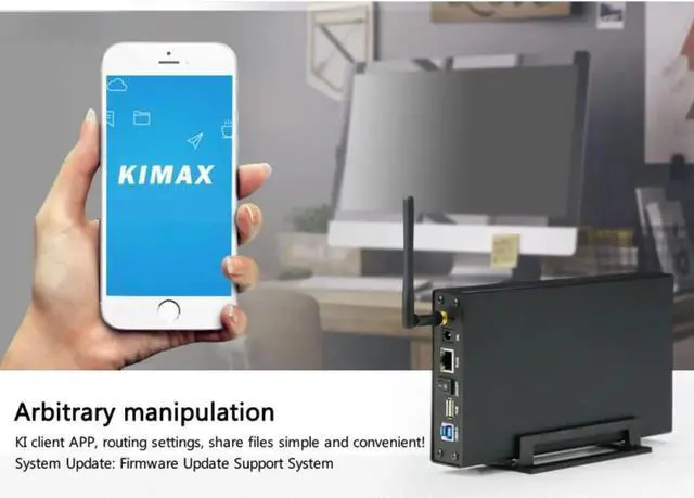 Alt view image 2 of 7 - U35WF 6TB 3.5 inch Mobile Multi-Function Hard Disk Box WiFi Wireless NAS Private Cloud Storage Office Home (Hard Drives not Included)