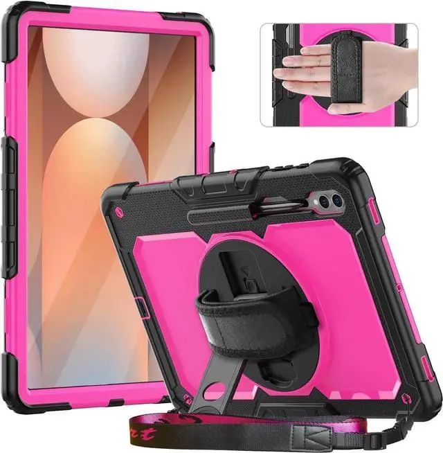 Alt view image 6 of 7 - JAENFONG Case for Galaxy Tab S10 Ultra Case/Tab S9 Ultra Case/Tab S8 Ultra Case 14.6 Inch 2024 2023 2022. Heavy Duty Protection but Not Bulky - Red