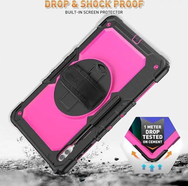 Alt view image 4 of 7 - JAENFONG Case for Galaxy Tab S10 Ultra Case/Tab S9 Ultra Case/Tab S8 Ultra Case 14.6 Inch 2024 2023 2022. Heavy Duty Protection but Not Bulky - Red