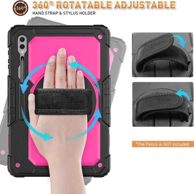 Alt view image 2 of 7 - JAENFONG Case for Galaxy Tab S10 Ultra Case/Tab S9 Ultra Case/Tab S8 Ultra Case 14.6 Inch 2024 2023 2022. Heavy Duty Protection but Not Bulky - Red