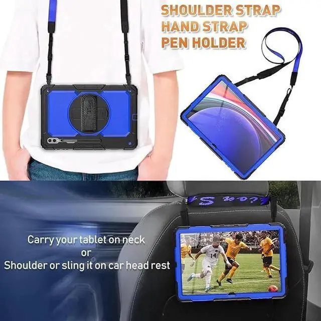 Alt view image 3 of 7 - Case for Galaxy Tab S10 Ultra Case/Tab S9 Ultra Case/Tab S8 Ultra Case 14.6 Inch 2024 2023 2022. Heavy Duty Protection but Not Bulky - Blue
