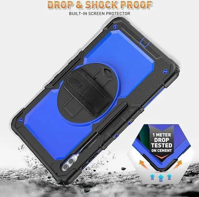 Alt view image 2 of 7 - Case for Galaxy Tab S10 Ultra Case/Tab S9 Ultra Case/Tab S8 Ultra Case 14.6 Inch 2024 2023 2022. Heavy Duty Protection but Not Bulky - Blue