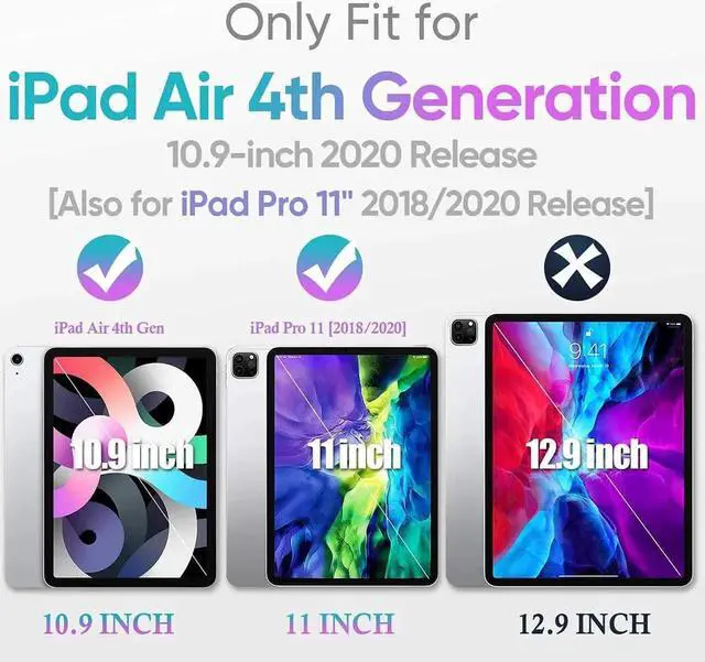 Alt view image 5 of 7 - JAENFONG iPad Air 4th Generation Case iPad 10.9 Case 2020 Full Protection Shockproof Case Cover for iPad Pro 11 2021/2020/2018