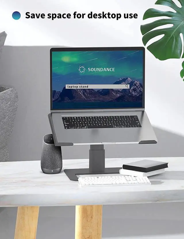 Alt view image 2 of 6 - JAENFONG Adjustable Laptop Stand for Desk, Computer Stand, Ergonomic Laptop Riser Holder Compatible with 10 to 17.3 Inches Notebook PC Computer, Aluminum Grey