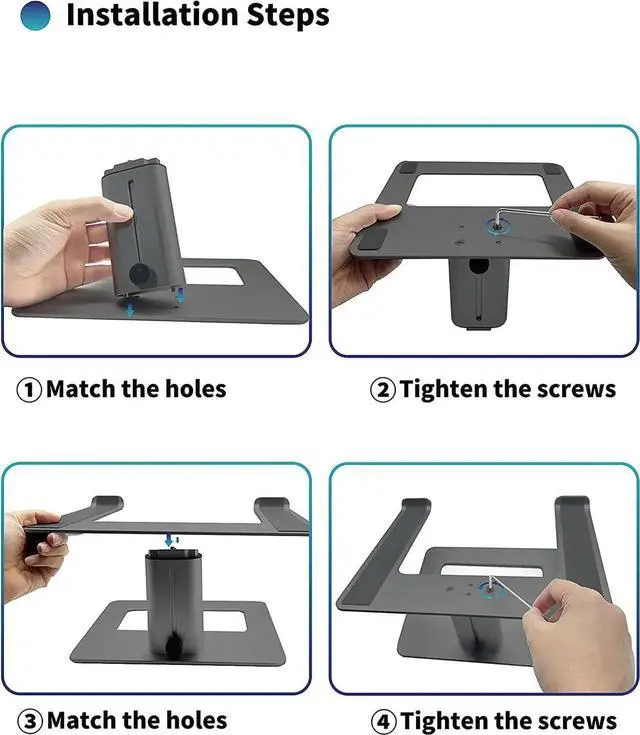 Alt view image 5 of 6 - JAENFONG Adjustable Laptop Stand for Desk, Computer Stand, Ergonomic Laptop Riser Holder Compatible with 10 to 17.3 Inches Notebook PC Computer, Aluminum Grey