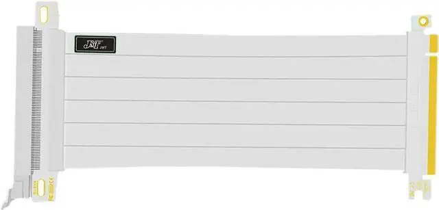 Alt view image 3 of 4 - 180 Degree Right Angle PCI-E 3.0 16x to 16x Extension Cable White SHK-X16-1818B Full Speed Flexible Extender Card Universal PCI-E 16x Riser pcie Extender for BTC Bitcoin Mining (45cm)