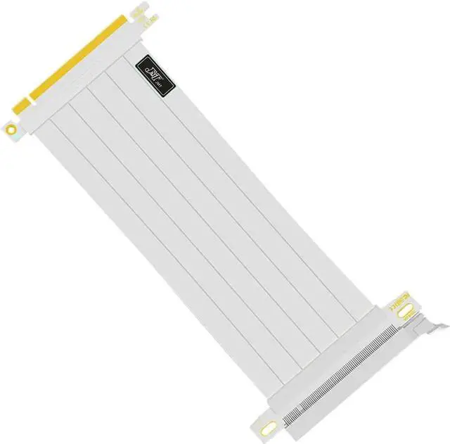 Alt view image 4 of 4 - 180 Degree Right Angle PCI-E 3.0 16x to 16x Extension Cable White SHK-X16-1818B Full Speed Flexible Extender Card Universal PCI-E 16x Riser pcie Extender for BTC Bitcoin Mining (45cm)