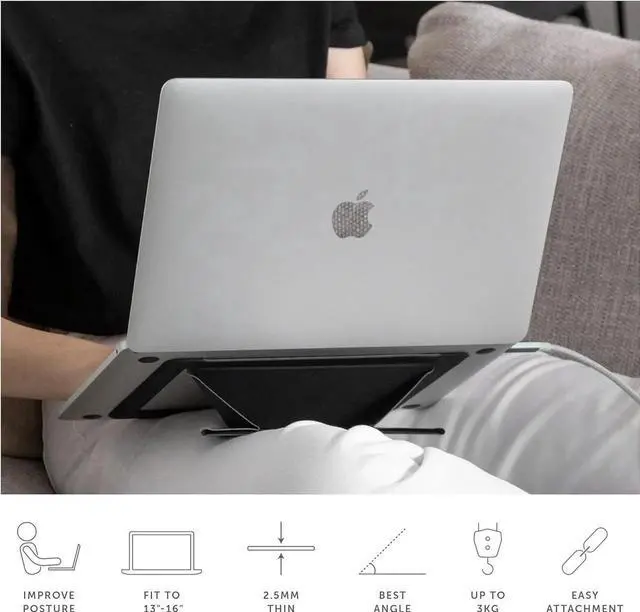 Alt view image 4 of 7 - Native Union Rise Laptop Stand Ultra-Slim Portable Folding Laptop Stand Ergonomic & Optimized Viewing Angle for All Laptops 13-16"