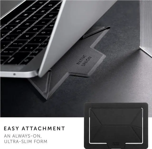 Alt view image 3 of 7 - Native Union Rise Laptop Stand Ultra-Slim Portable Folding Laptop Stand Ergonomic & Optimized Viewing Angle for All Laptops 13-16"
