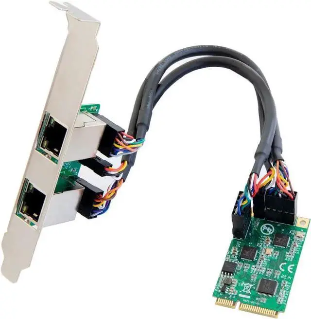 Main image of IO CREST Dual 2.5 Gigabit Mini PCIe Ethernet Network Expansion Card, Green (SI-MPE24079)