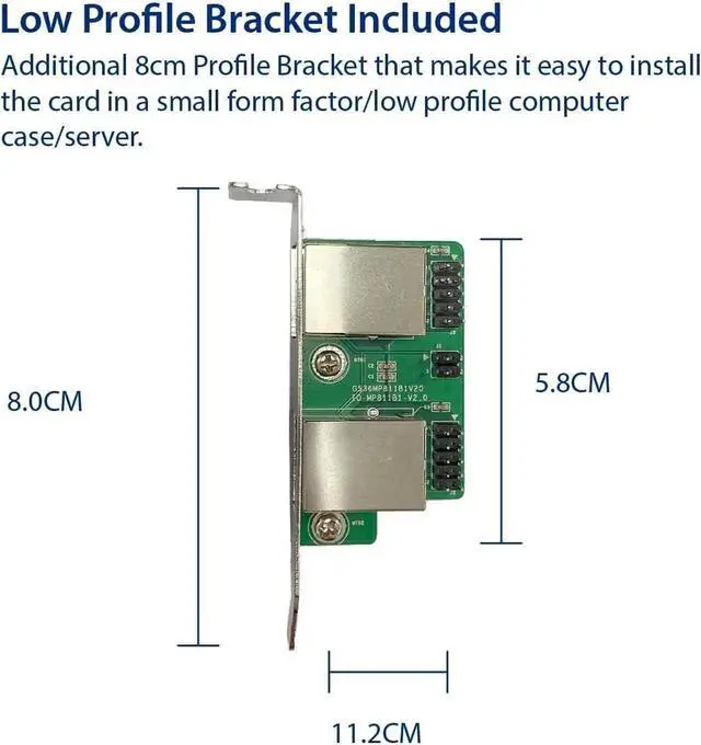 Alt view image 6 of 6 - IO CREST Dual 2.5 Gigabit Mini PCIe Ethernet Network Expansion Card, Green (SI-MPE24079)