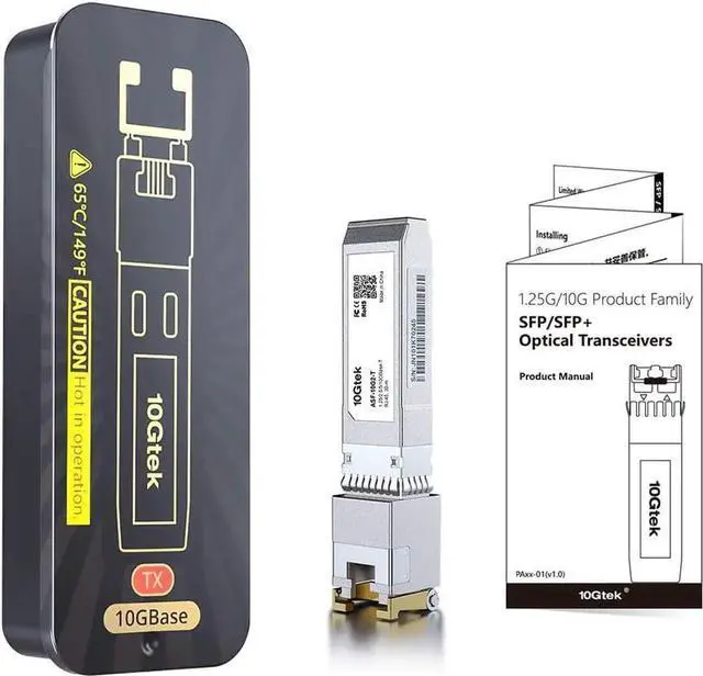 Alt view image 2 of 5 - 1.25/2.5/5/10G-T SFP+ to RJ45 CAT.6a Copper Transceiver, Auto-Negotiation SFP+ Ethernet Module, up to 30-Meter, for SFP-10G-T-S, Ubiquiti UniFi UF-RJ45-10G, Netgear AXM765 and More