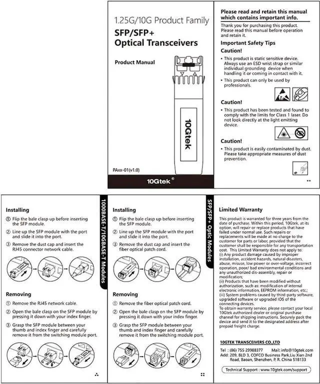 Alt view image 3 of 5 - 1.25/2.5/5/10G-T SFP+ to RJ45 CAT.6a Copper Transceiver, Auto-Negotiation SFP+ Ethernet Module, up to 30-Meter, for SFP-10G-T-S, Ubiquiti UniFi UF-RJ45-10G, Netgear AXM765 and More