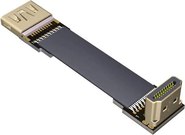 Main image of ADT-LINK Flat Slim Angled Standard HDMI 2.0 Male/Female to HDMI 2.0 Male/Female 20 pin FFC FPC Flat Ribbon Elbow Cable 2K/144hz 4K/60Hz for HDTV AV Aerial Photography A1 (2m,A2-A4)