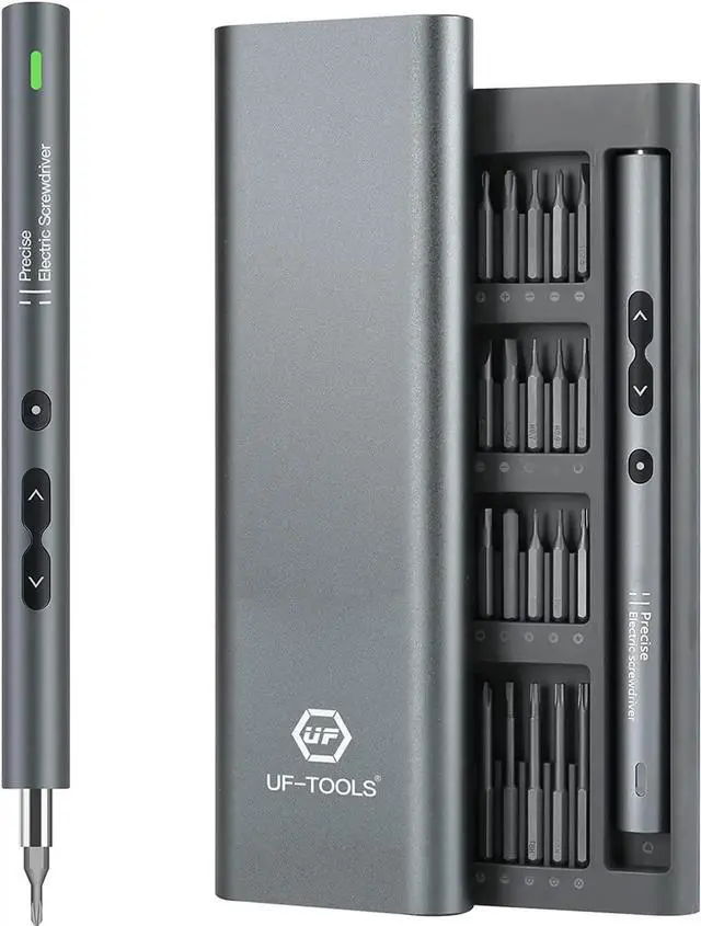 Main image of UF-TOOLS Mini Electric Screwdriver, 62 in 1 Cordless Rechargeable Small Power Screwdriver Set with 48 Bits, Led Light and Magnetic Mat, Professional Repair Tool for Phone Watch Camera Laptop PC