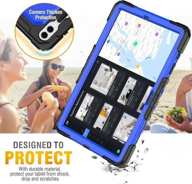 Alt view image 2 of 7 - JAENFONG for Galaxy Tab S9 Plus Case 12.4 inch S9+ with Screen Protector/Pen Holder/Rotating Strap & Stand (SM-X810,SM-X816B,SM-X818U) Protective Case for Galaxy Tab S9 Plus 2023 - Blue