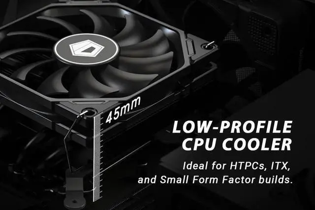 Alt view image 2 of 7 - ID-COOLING IS-40X V3 45mm Height Low Profile CPU Cooler 4 Heatpipes CPU Air Cooler with 15mm Thickness Slim Fan Support Intel LGA1700/1200/115X; AMD AM5/AM4 For Desktop