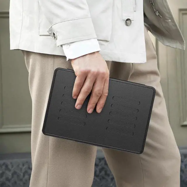 Alt view image 3 of 7 - JAENFONG Case for Galaxy Tab A9+ Plus 11 inch, Multi-Angle Magnetic Stand & Card Slots & Strong Magnets Support Stick to Fridge (SM-X210 / SM-X216 / SM-X218) A9+ Tablet Cover - Black