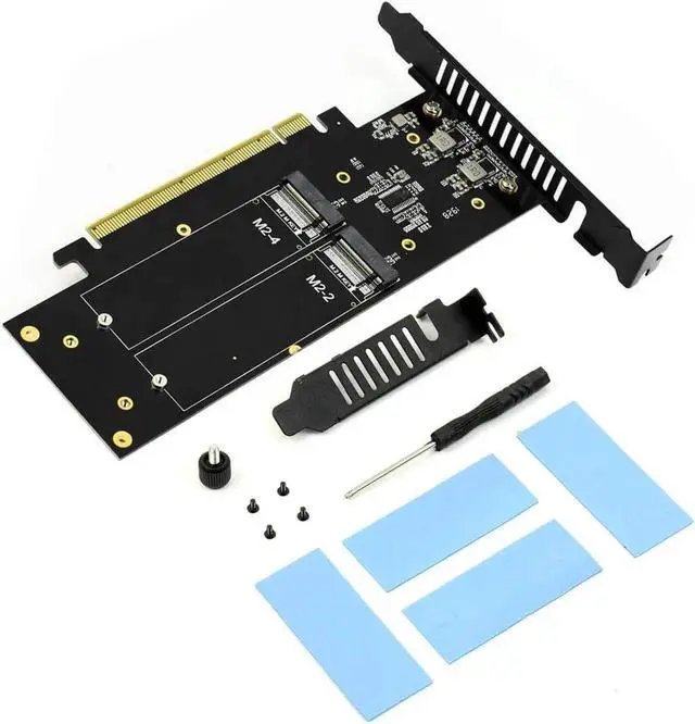Alt view image 5 of 7 - jeyi iHyper M.2 PCIE4.0 X16 to 4X NVME Adapter Card PCIE4.0 GEN4 X16 to 4X NVME RAID Card PCI-E VROC Card