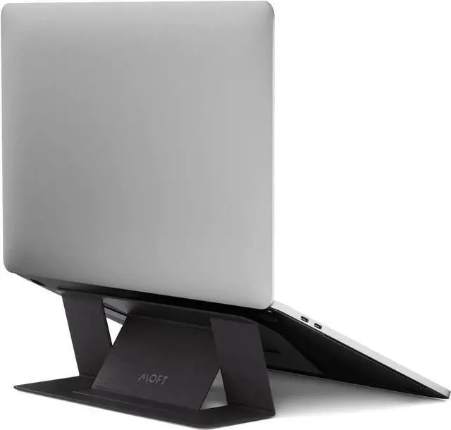 Main image of MOFT Invisible Laptop Stand for Laptops Without Bottom Vents, Lightweight Adhesive 2-Height Repositionable Residue-Free Laptop Desk Stand (Black)