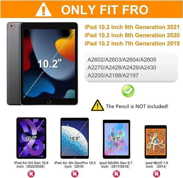 Alt view image 4 of 7 - JAENFONG iPad 10.2 Inch Case 2021/2020/2019, Three Layer Hybrid Kids Boys Girls Case with Shoulder Strap, Hand Strap, Stand, Screen Protector, Pencil Holder for Apple iPad 9th/8th/7th Gen -Sakura Pink