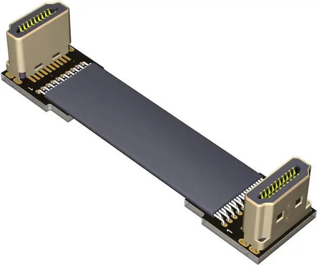 Main image of ADT-LINK Flat Slim Angled Standard HDMI 2.0 Male/Female to HDMI 2.0 Male/Female 20 pin FFC FPC Flat Ribbon Elbow Cable 2K/144hz 4K/60Hz for HDTV AV Aerial Photography A1 (1.5m,A2-A2R)